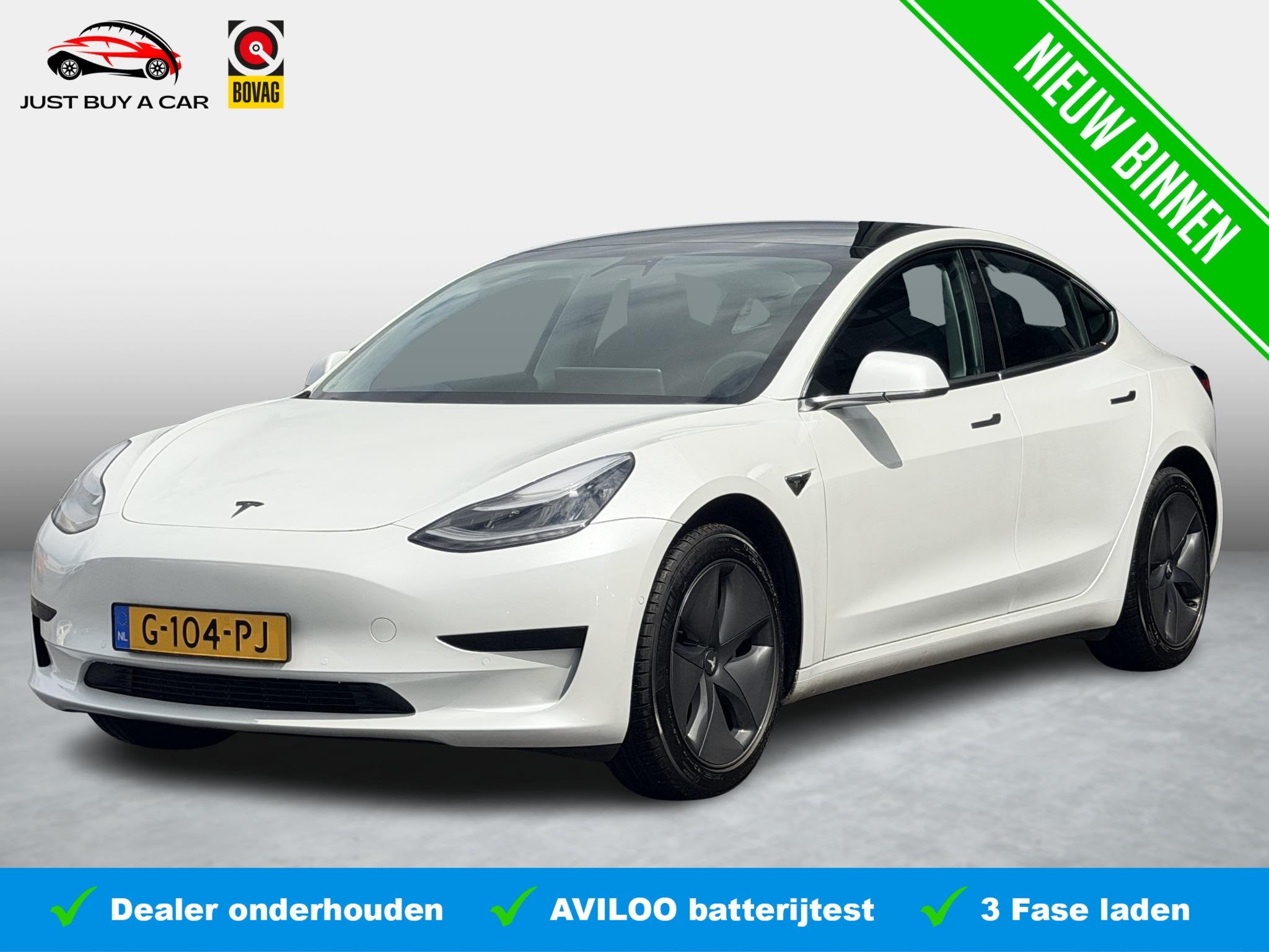 Tesla Model 3 Standard RWD Plus 60 kWh SOH 88,2% / Autopilot, Auto's, Tesla, 238 pk, Gebruikt, Zwart, Met garantie (alle)