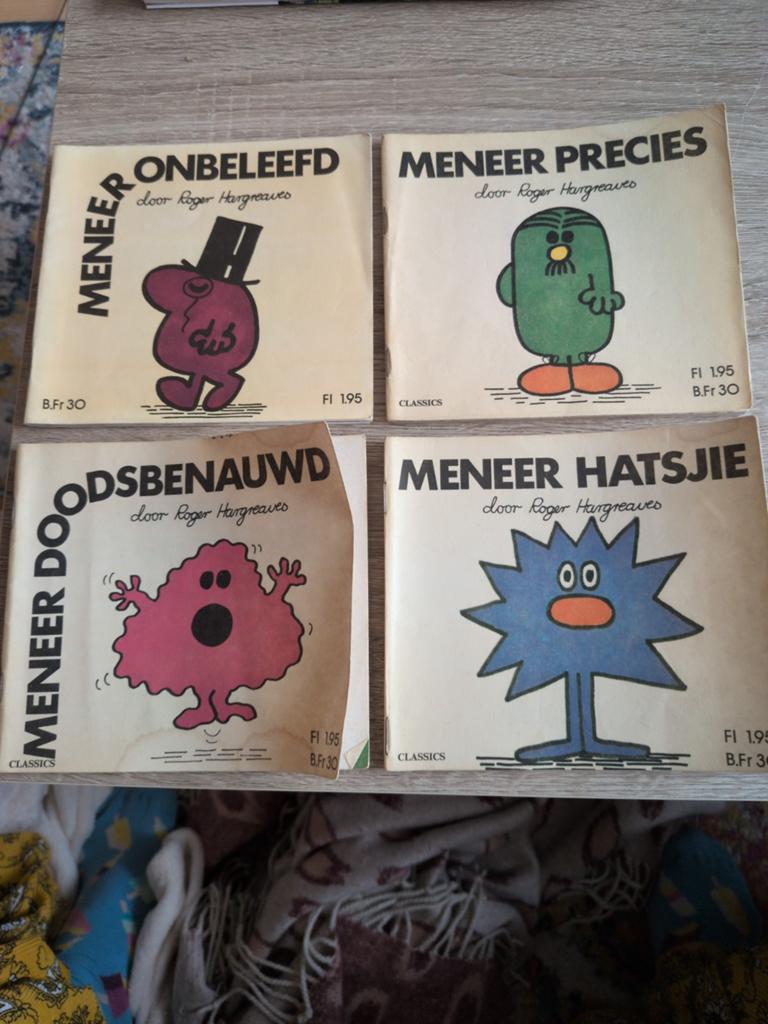 De Meneer Boekjes - Set van 4 vintage kinderboeken, Ophalen of Verzenden, Gelezen, Roger Hargreaves, Fictie algemeen