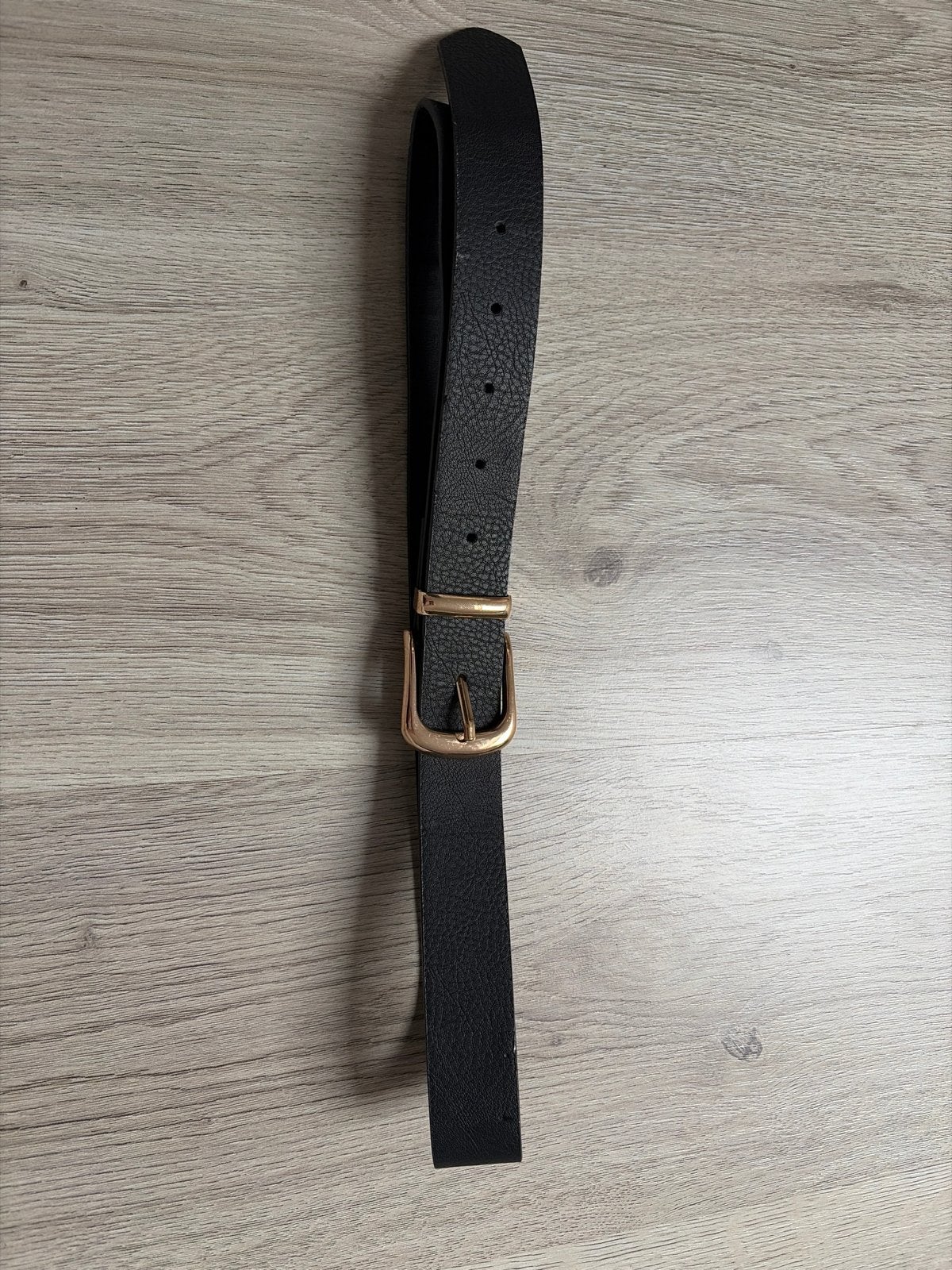 Zwarte riem met gouden gesp, Ophalen, 3 tot 5 cm, Zwart, 90 tot 100 cm