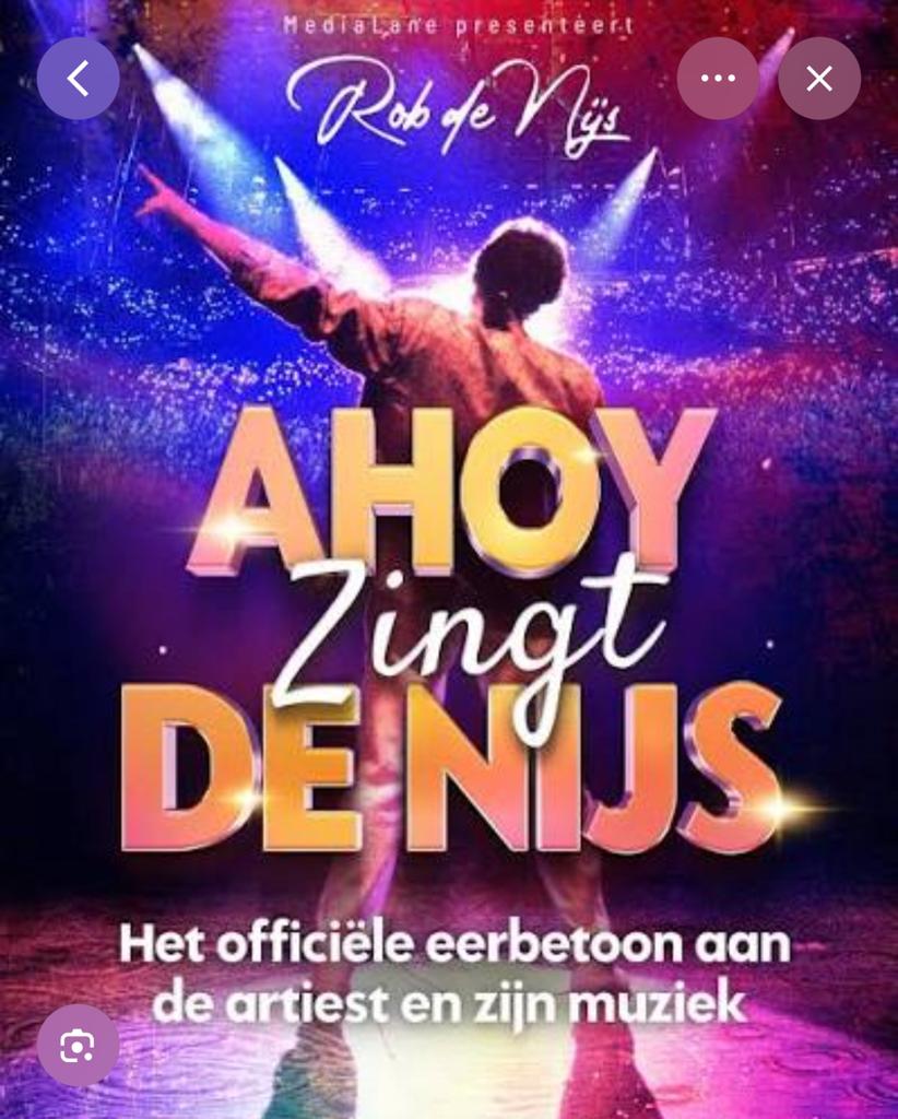 2 tickets voor Ahoy zingt De Nijs, Tickets en Kaartjes, Concerten | Overige, Twee personen, Juni