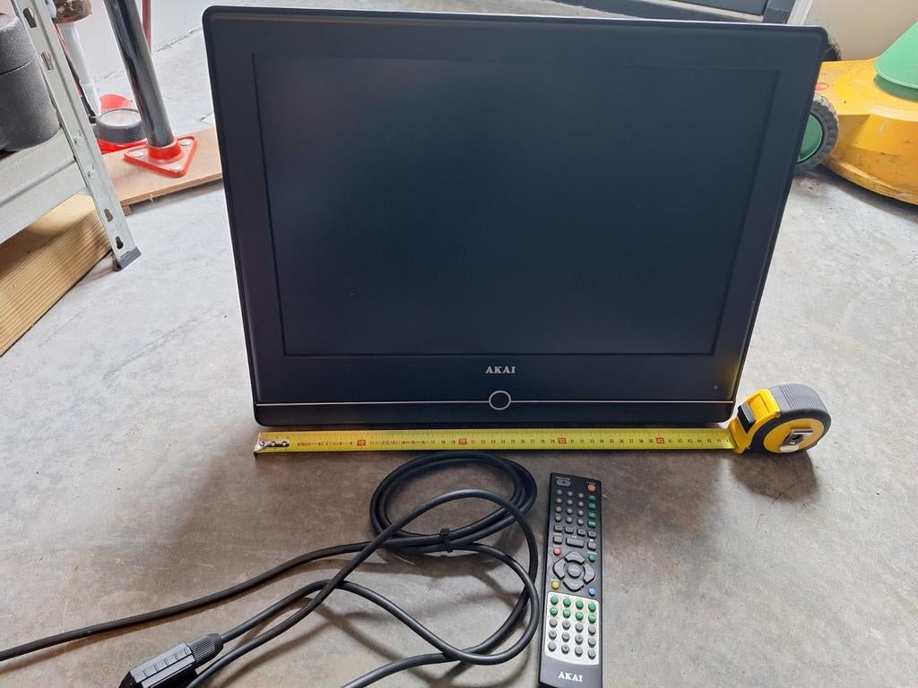 Akai 19 inch LCD TV/DVD combi – camper, boot of 12V, Ophalen, Gebruikt