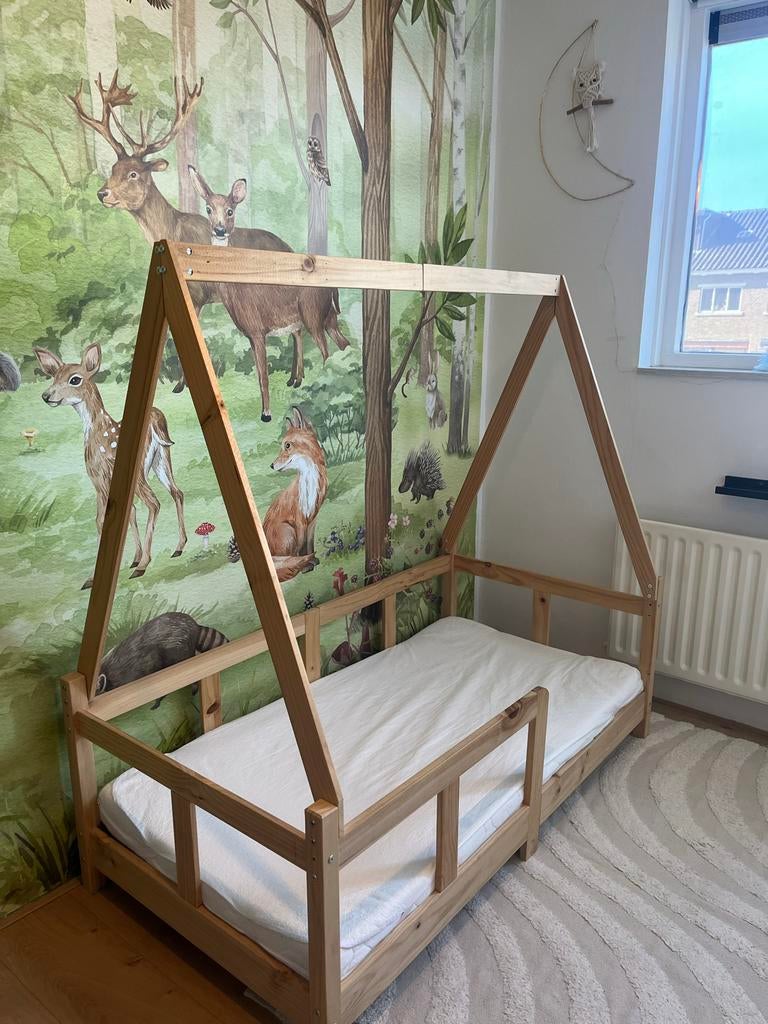 Kleuterbed 70x120 met comfortschuim matras en accessoires, Kinderen en Baby's, Kinderkamer | Bedden, Ophalen, Gebruikt, 70 tot 85 cm