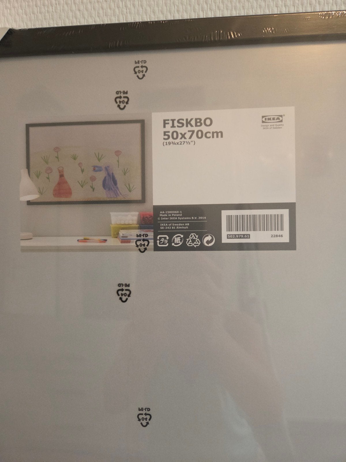 Nieuwe IKEA FISKBO fotolijst 50x70 cm, zwart, Ophalen, Overige materialen, Nieuw, 75 cm of meer