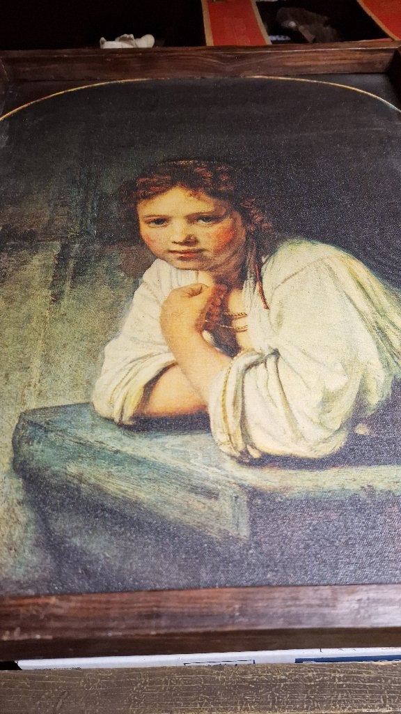 oud schilderij print ? op paneel, Ophalen of Verzenden, Portret of Personen