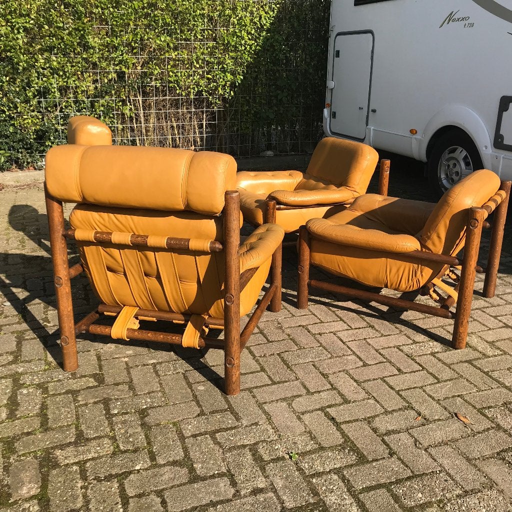4 zeldzame fauteuils vintage rare lounge easy chairs, Huis en Inrichting, Gebruikt, 75 tot 100 cm, Ophalen of Verzenden, Nvt