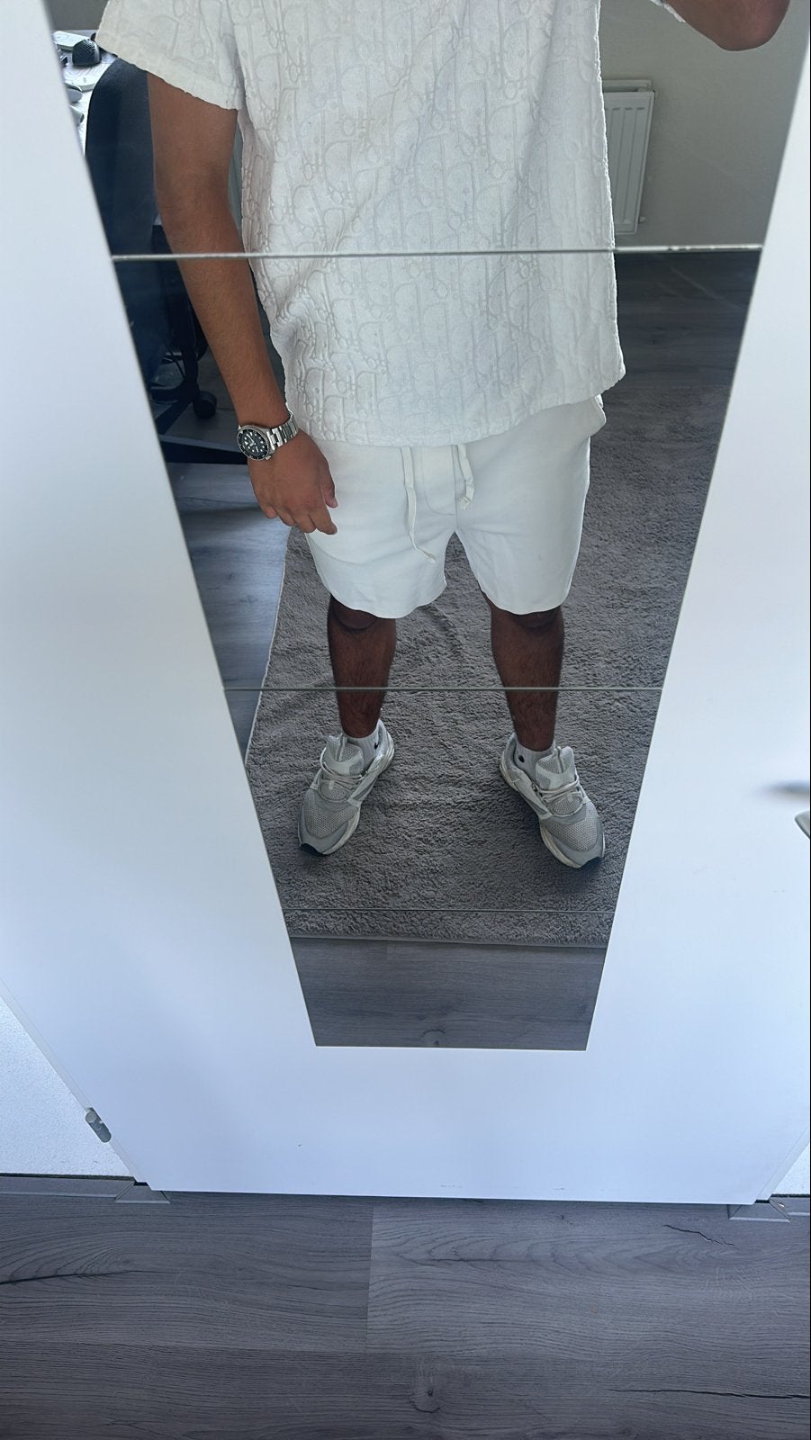 Dior Terrycloth Oblique T-shirt Wit, Kleding | Heren, Ophalen of Verzenden, Zo goed als nieuw, Maat 48/50 (M), Wit
