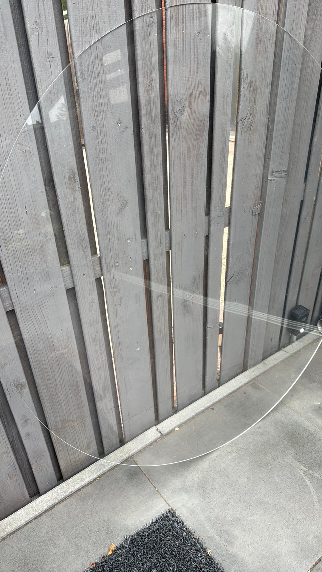 Policarbonaat /plexiglas tafelbeschermer rond, Ophalen, Zo goed als nieuw