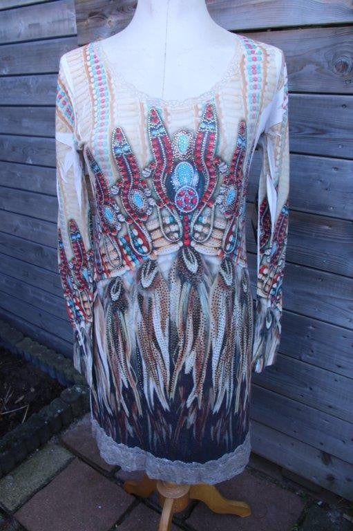 Jurk gekleurd Missy mt S/M Vaste prijs OPRUIMING, Kleding | Dames, Jurken, Maat 38/40 (M), Overige kleuren, Missy, Ophalen of Verzenden