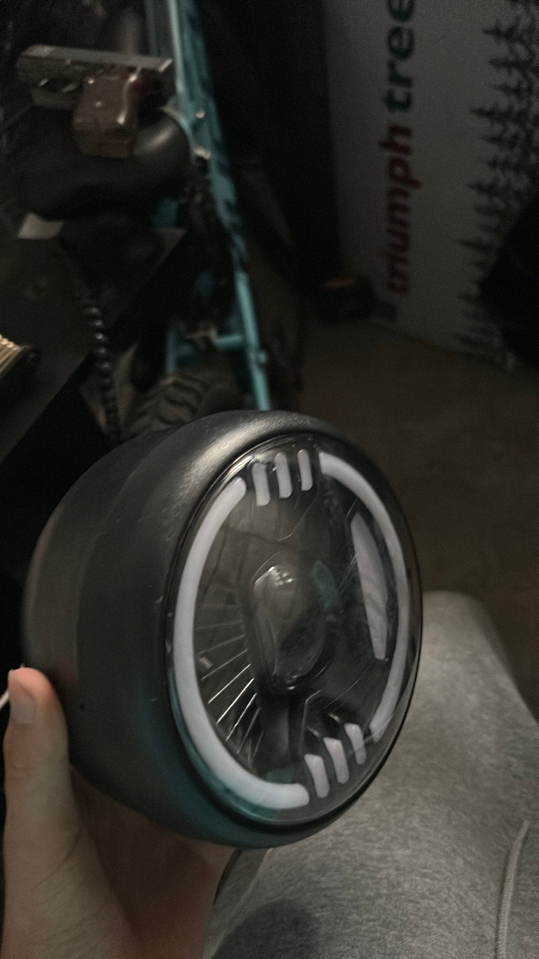Blauwe 4-pins fietslamp met LED-verlichting, Fietsen en Brommers, Ophalen of Verzenden, Gebruikt, Overig, Voorlicht