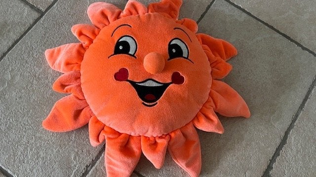 Zon knuffel kussen niet gebruikt, diameter 52 cm, Ophalen of Verzenden, Nieuw, Overige typen