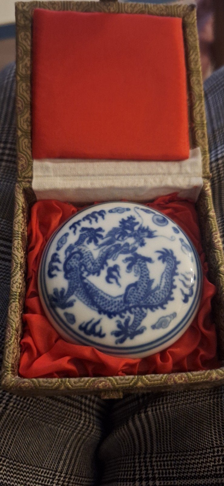 Chinees Stempeldoosje met Drakenmotief en Inkt, Ophalen