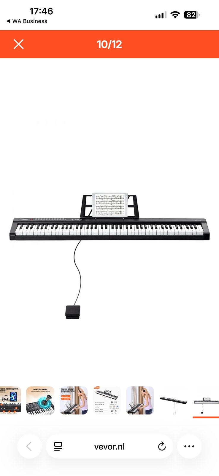 VEVOR digitale piano - Nooit gebruikt, Ophalen, Wit, Digitaal, Nieuw