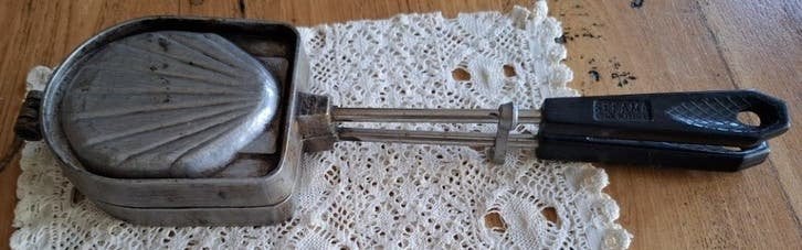 Vintage Frans schelpvormig wafelijzer Sefama, Ophalen of Verzenden