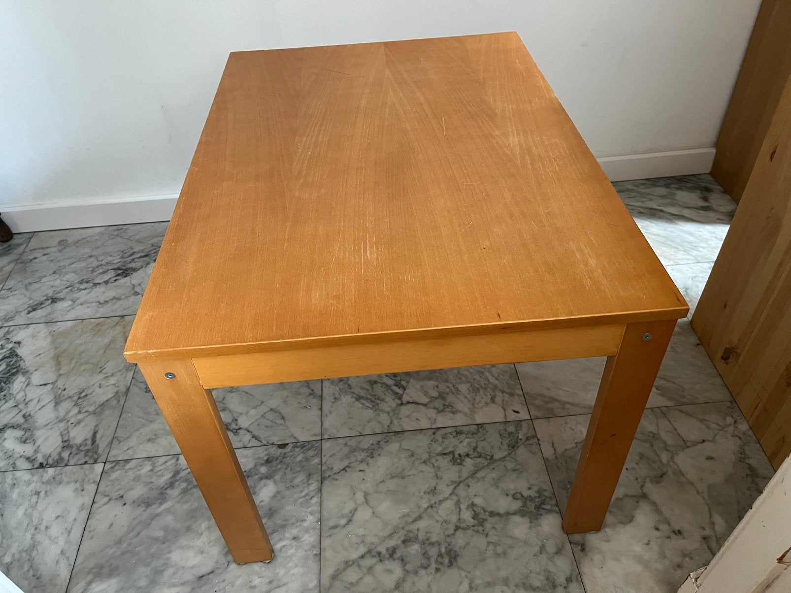 Houten tafeltje 50x60x85, Gebruikt, 75 cm of meer, Rechthoekig, Hout