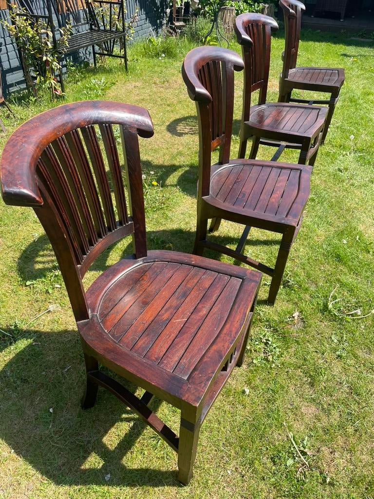 Hard houten horeca stoelen 4 stuks, Ophalen of Verzenden