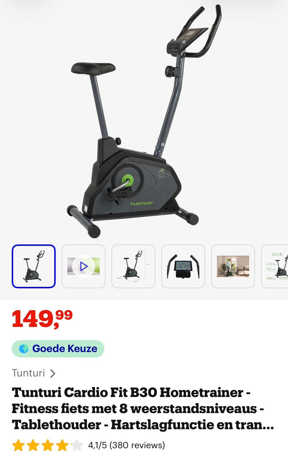 Elektrische fitness fiets, Sport en Fitness, Ophalen of Verzenden, Zo goed als nieuw, Hometrainer