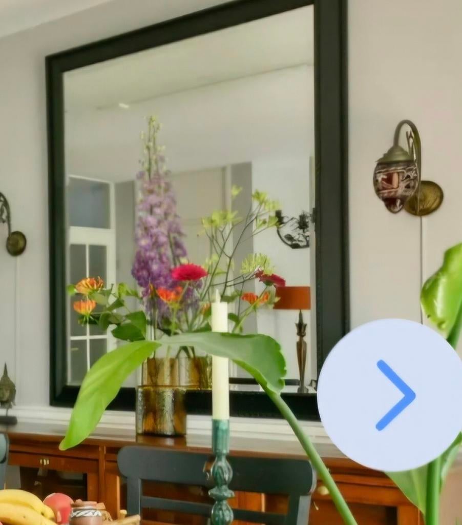 Grote spiegel, zwart, Huis en Inrichting, Woonaccessoires | Spiegels, Ophalen, Gebruikt, Rechthoekig, 100 tot 150 cm