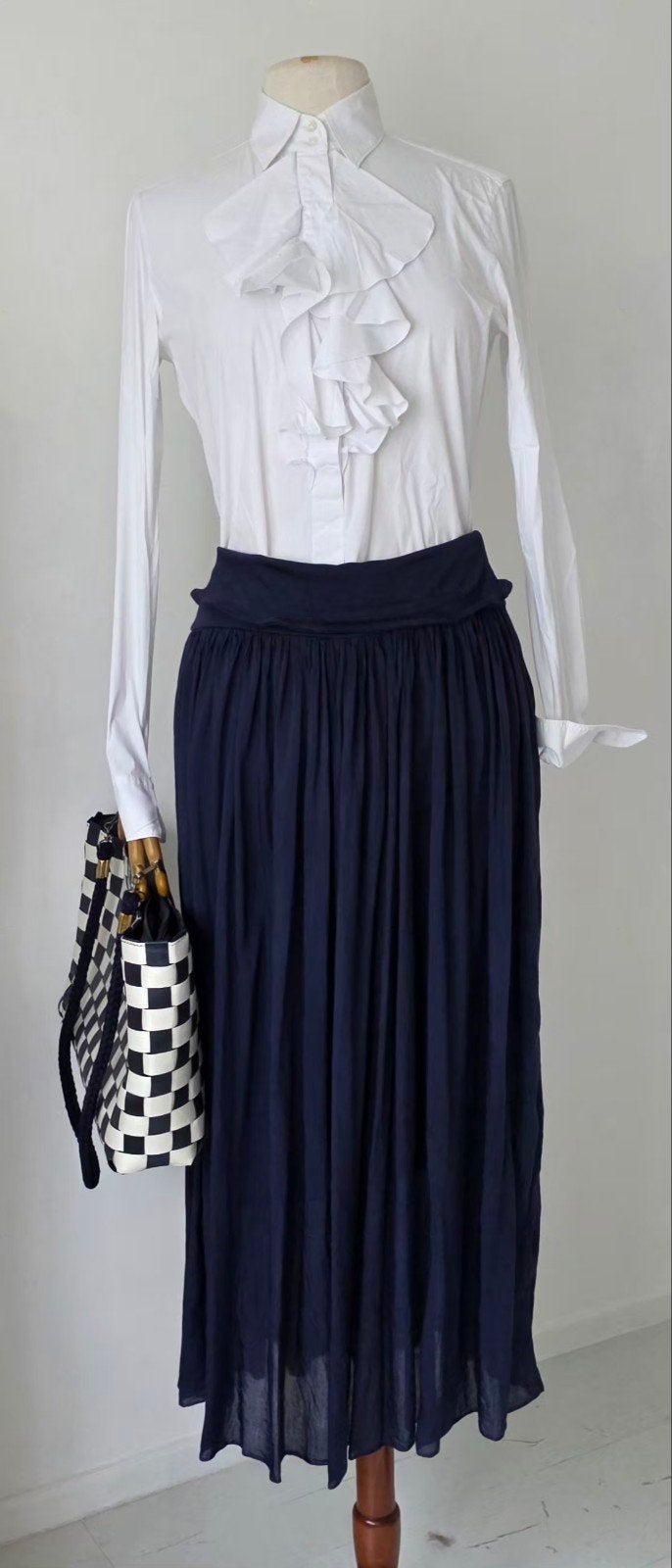 Maxi rok in zijde/viscose blauw, Kleding | Dames, Rokken, Purdey Pauw, Verzenden, Blauw, Onder de knie