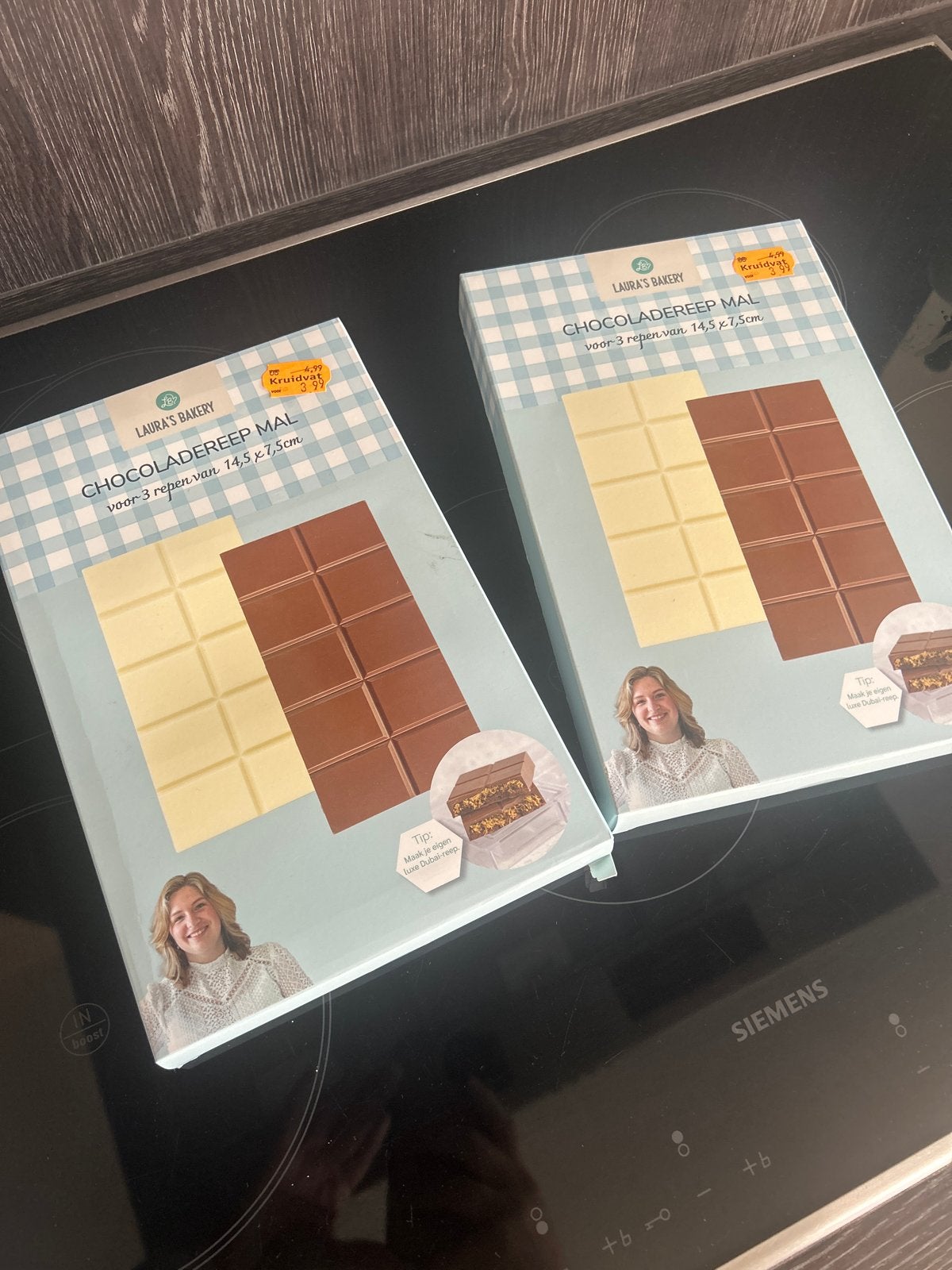 2x Laura's Bakery Chocoladereep Mal voor 3 repen, Ophalen of Verzenden, Nieuw, Bakvorm