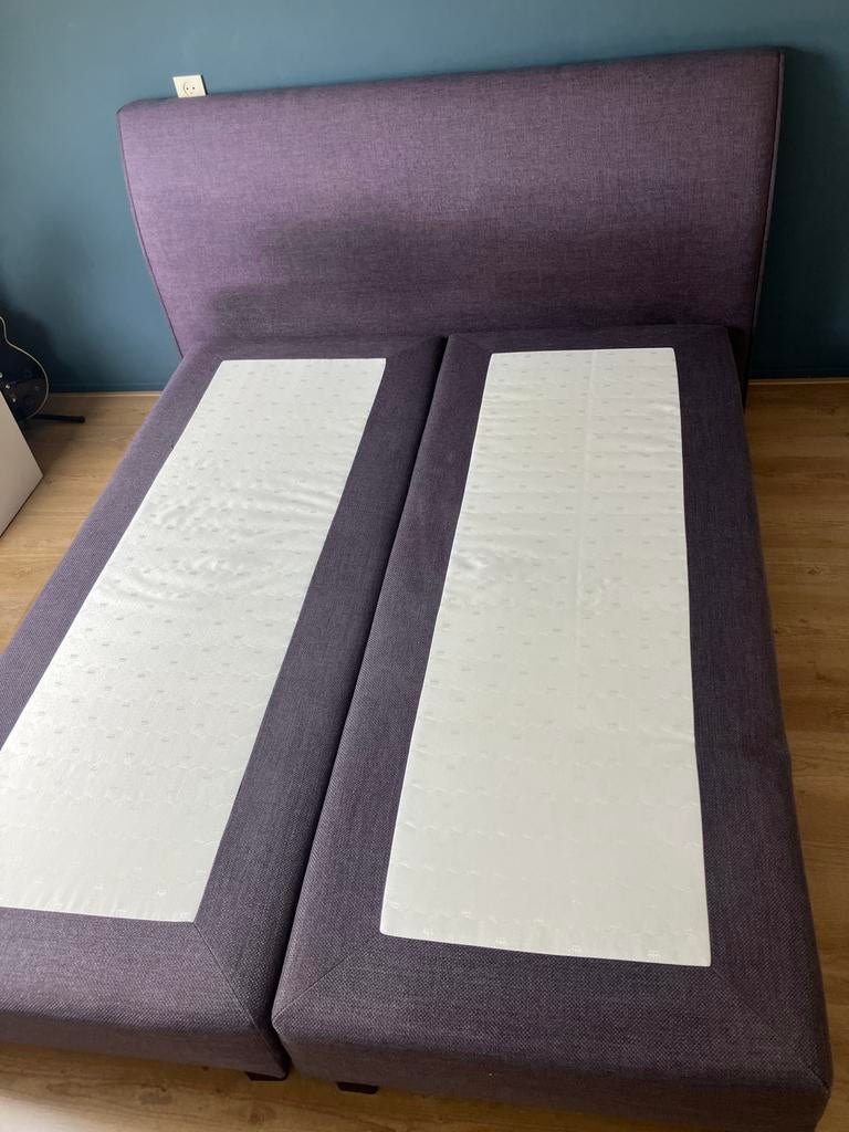 Boxspring 160x200 met hoofdbord Moet zsm weg, Huis en Inrichting, Slaapkamer | Boxsprings, Ophalen, Tweepersoons, Zo goed als nieuw