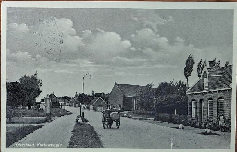 Dirksland- Korteweegje- Hondekar 1938, Verzenden, 1920 tot 1940, Gelopen, Zuid-Holland