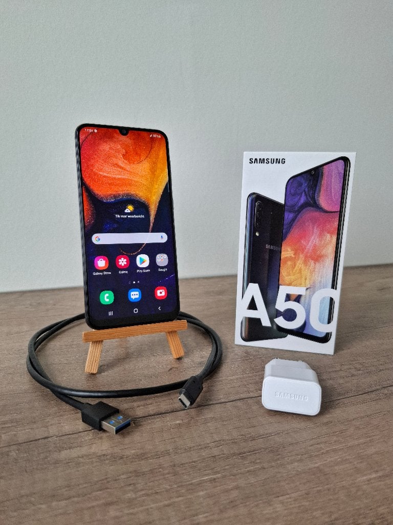 Samsung Galaxy A50 | 128GB | Dual SIM | Compleet, Telecommunicatie, Mobiele telefoons | Samsung, Zwart, Touchscreen, Ophalen of Verzenden