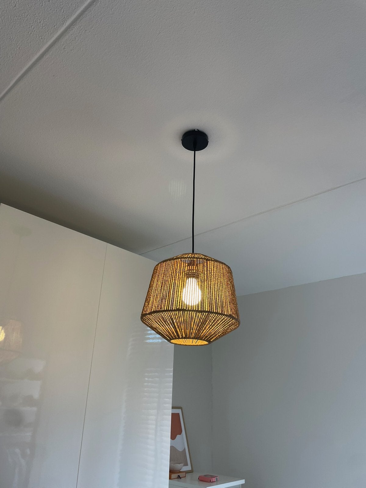 Kwantum hanglamp van natuurlijk materiaal, Ophalen, Nieuw, Natuurlijk materiaal, E27 (groot)