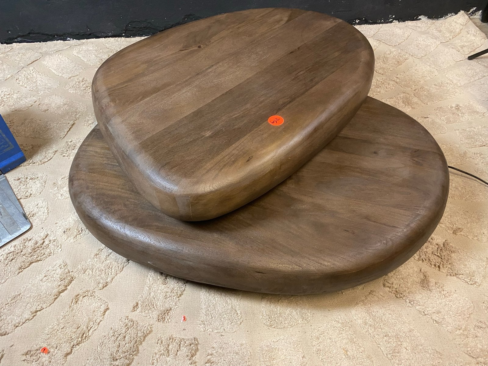 Salontafel draaibaar kabo mangohout 80x100organische vorm, Ophalen, 100 tot 150 cm, Nieuw, 50 tot 100 cm
