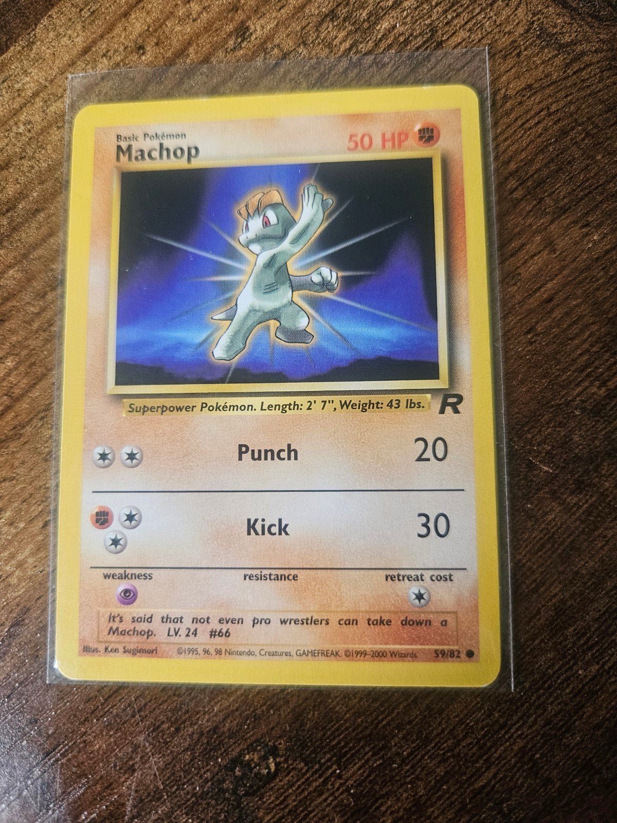 Pokémon Machop Kaart - Base Set 50 HP, Ophalen of Verzenden, Gebruikt, Losse kaart