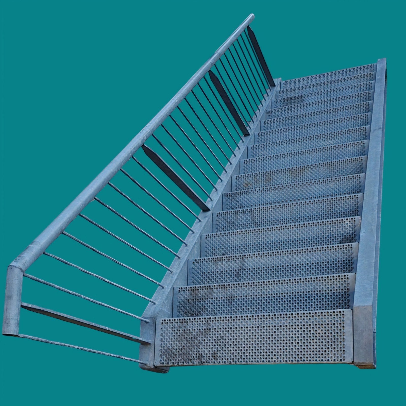 Metalen trap van ca 300cm - 3meter verzinkt / gegalvaniseerd, Ophalen, Gebruikt, Trap, 2 tot 4 meter