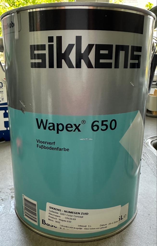 Sikkens Wapex 650 Vloerverf - +/- 4 liter, Doe-het-zelf en Verbouw, Gebruikt, Verzenden, Verf, Grijs
