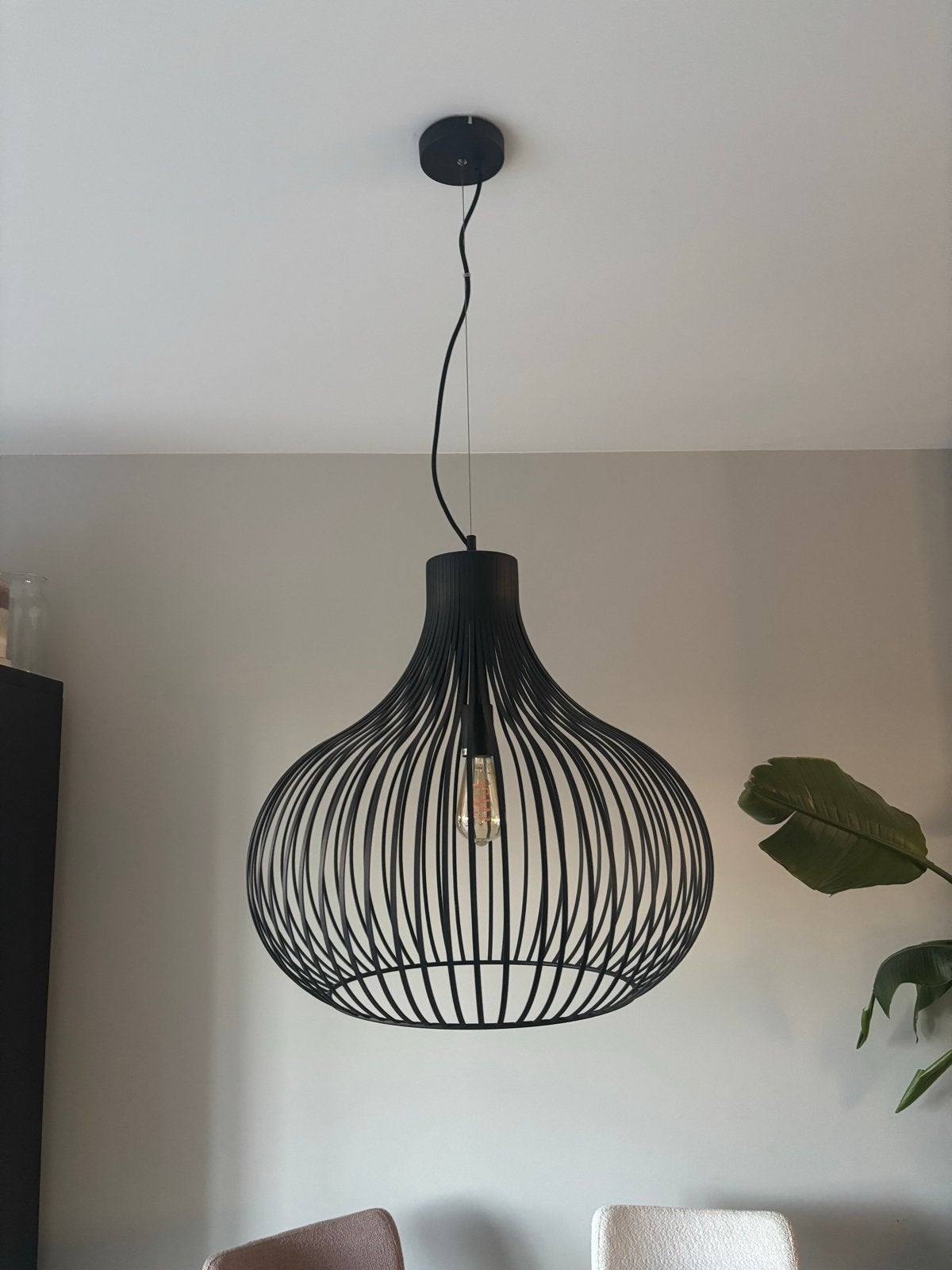 Freelight zwarte hanglamp Aglio 60 cm, Ophalen, Zo goed als nieuw, Metaal
