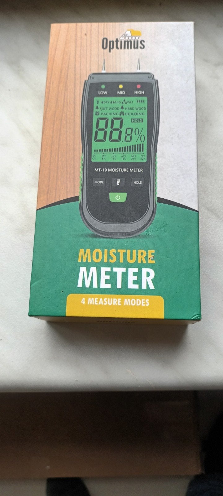 Optimus Vochtmeter MT-19 voor Hout en Bouwmaterialen, Doe-het-zelf en Verbouw, Meetapparatuur, Ophalen of Verzenden