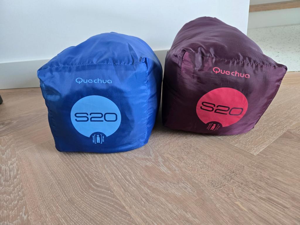 2x Quechua S20 Slaapzakken – Decathlon | Blauw & Paars, Ophalen, Zo goed als nieuw