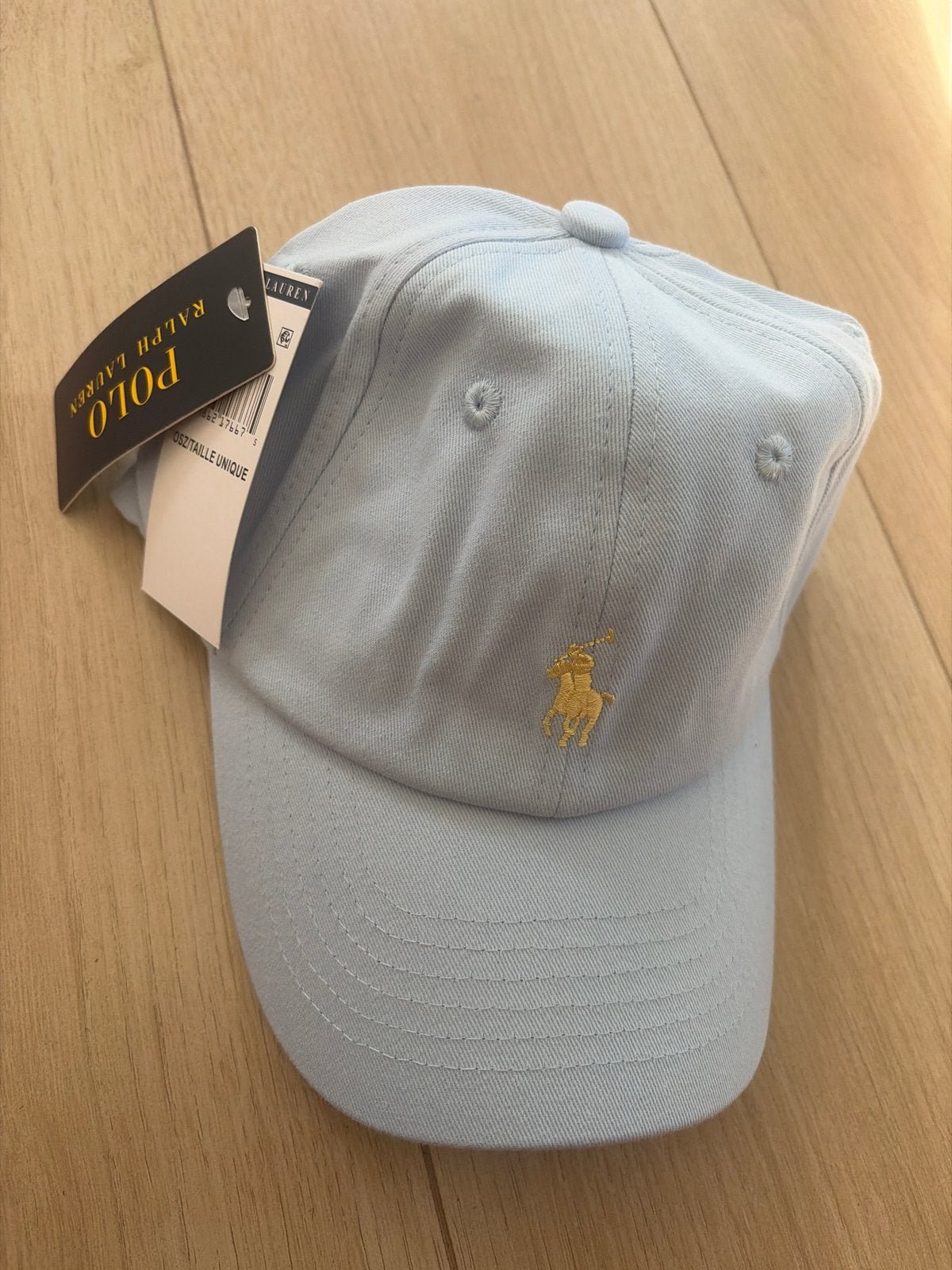 Nieuwe Polo Ralph Lauren pet - Lichtblauw met gouden logo, Verzenden, Nieuw, One size fits all, Pet