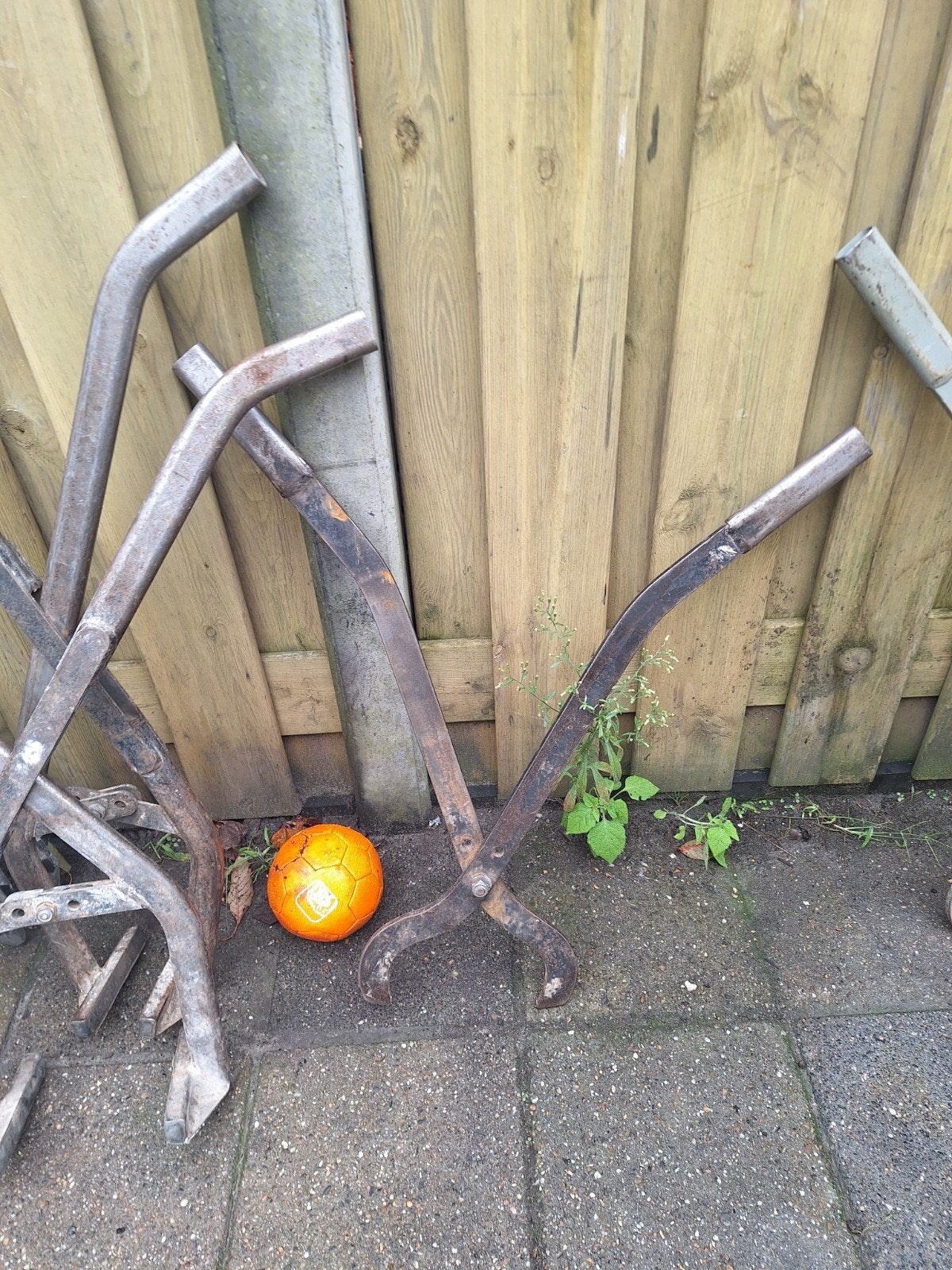 4x Zware stalen bandentangen / opsluitband klemmen, Ophalen of Verzenden, Gebruikt, Klem