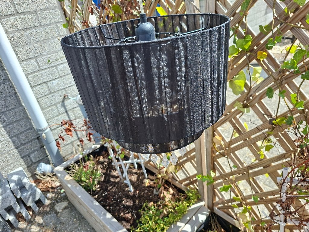 Elegante hanglamp met kristallen details, Ophalen of Verzenden, Gebruikt