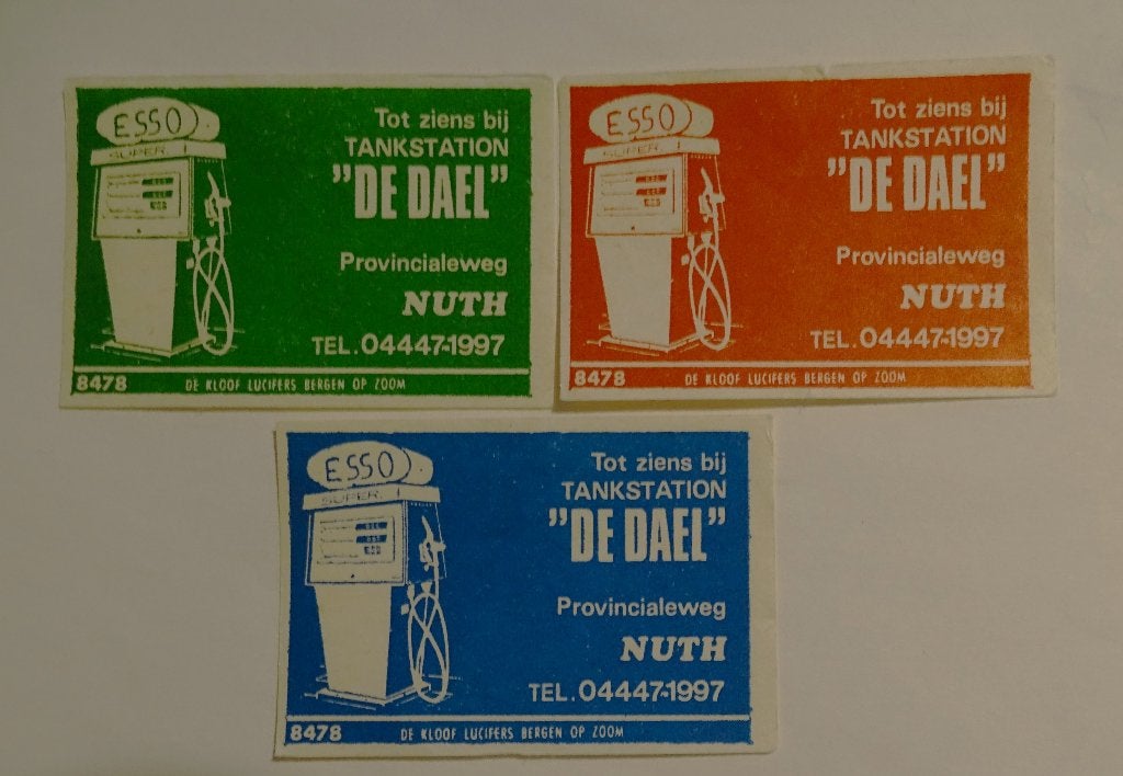 Tankstation   DE DAEL   Provincialeweg    NUTH, Verzamelen, Verzenden, Luciferdoosjes of -merken