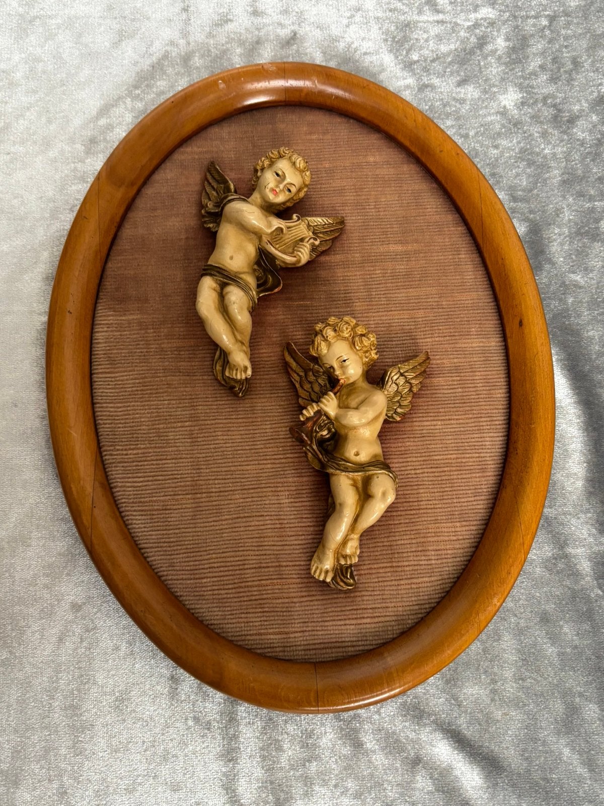 3-D Italiaanse Resin kunstwerk met muziek engelen, Antiek en Kunst, Ophalen of Verzenden