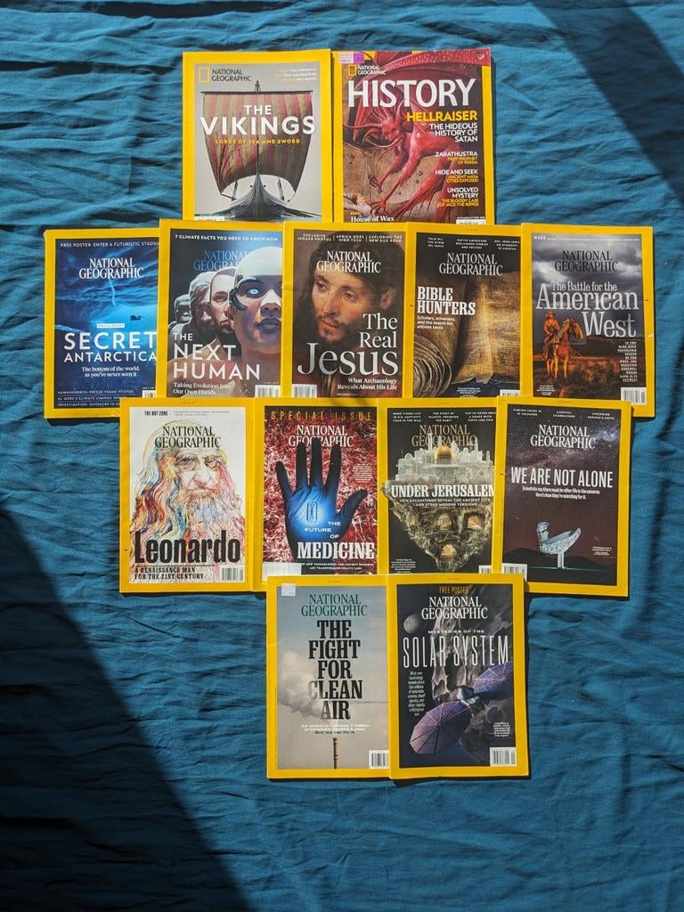 National Geographic magazines (Engels) - 13 editions/stuks, Boeken, Tijdschriften en Kranten, Ophalen, Gelezen, Wetenschap en Natuur