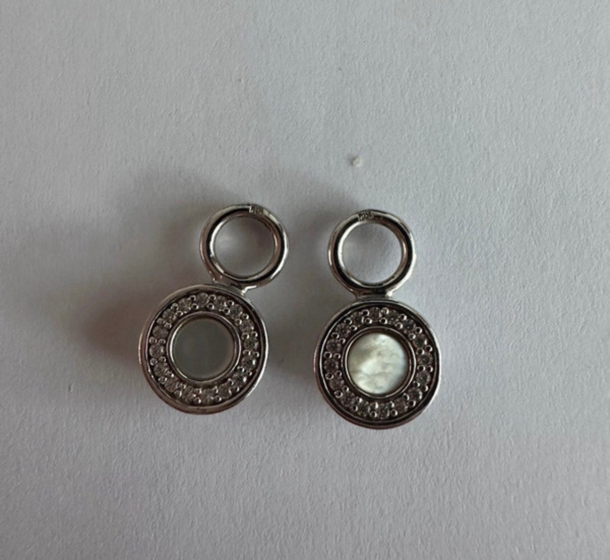 Ti Sento Oorbedels met Zirkonia en Parelmoer, Sieraden, Tassen en Uiterlijk, Met kristal, Hangers, Verzenden, Zo goed als nieuw