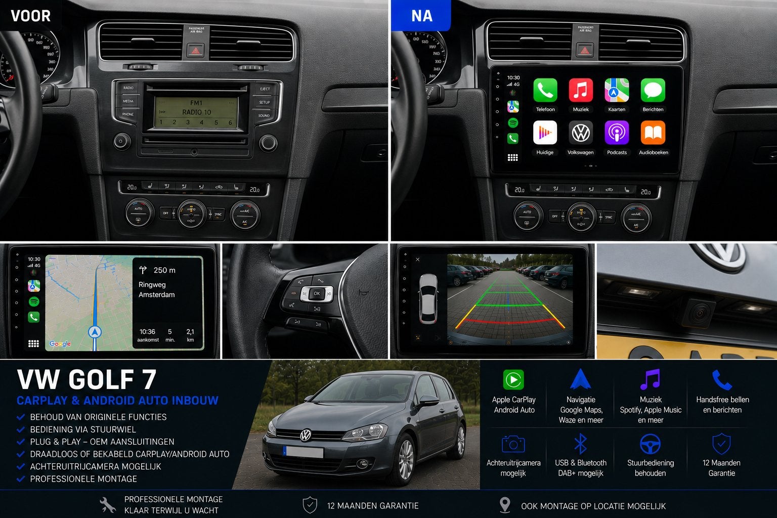 Volkswagen Golf Sportsvan CarPlay & Android Auto Inbouw, Ophalen, Nieuw