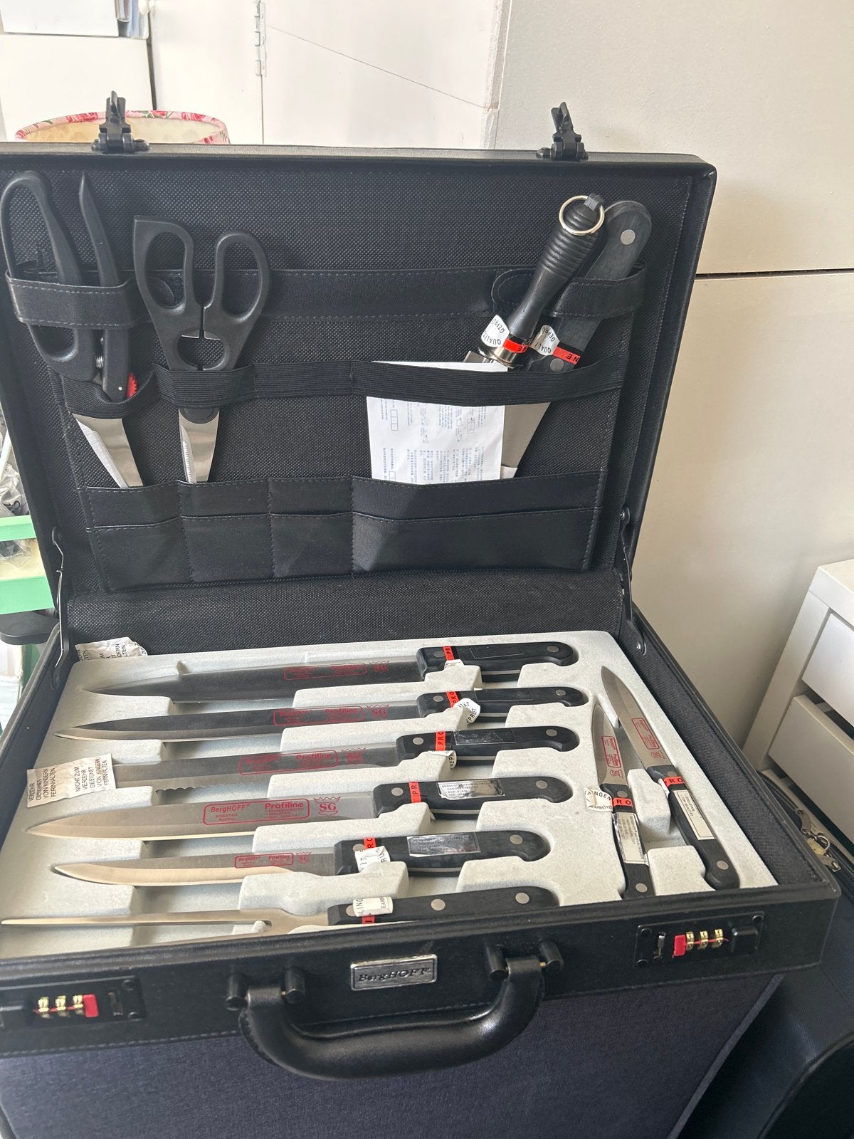 Berghoff messen set in koffer nieuw, Ophalen, Overige typen, Nieuw, Zwart