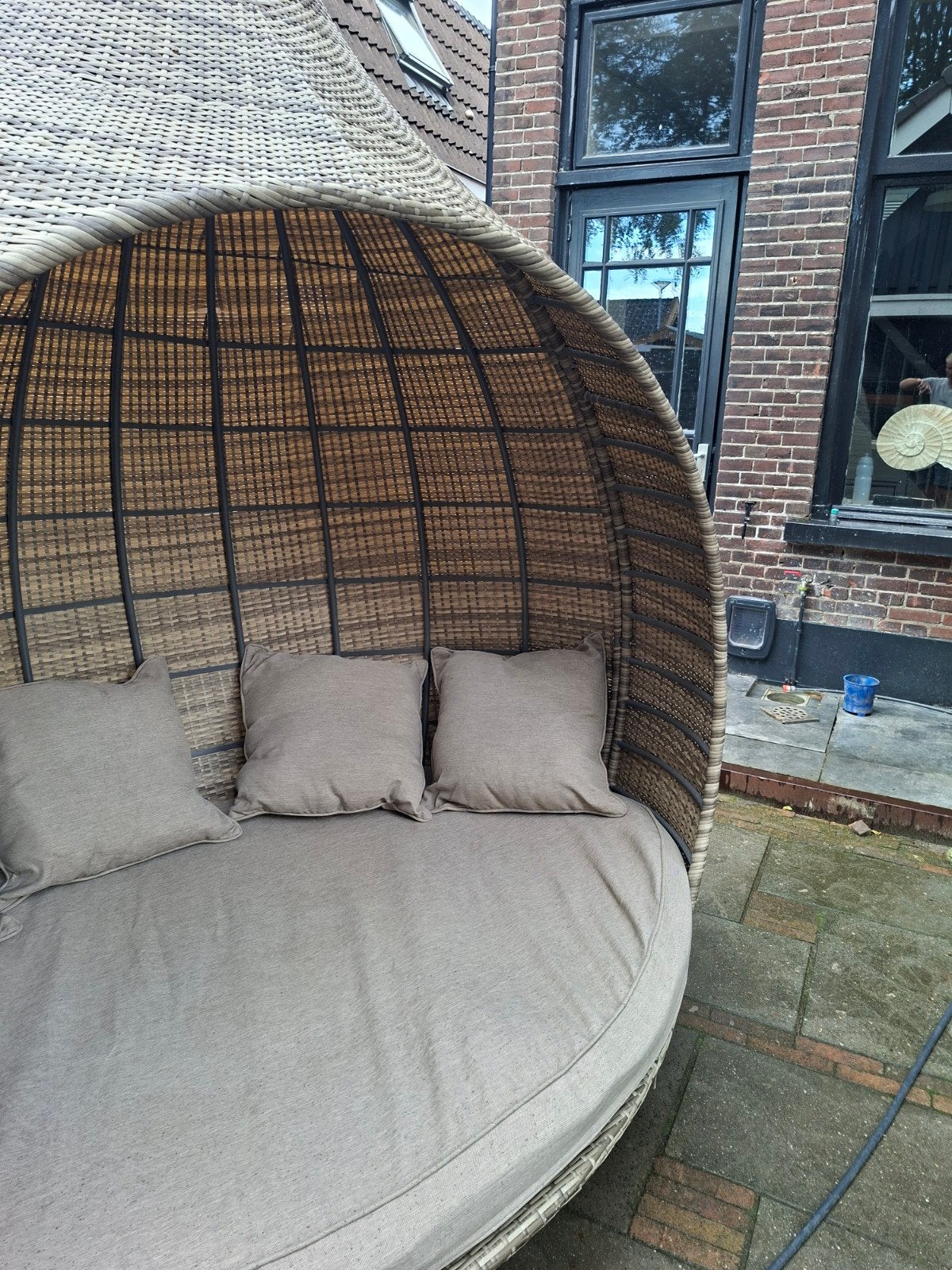 Wicker Loungestoel/Daybed - Zo goed als nieuw, 2 zitplaatsen, Ophalen of Verzenden, Zo goed als nieuw, Loungeset