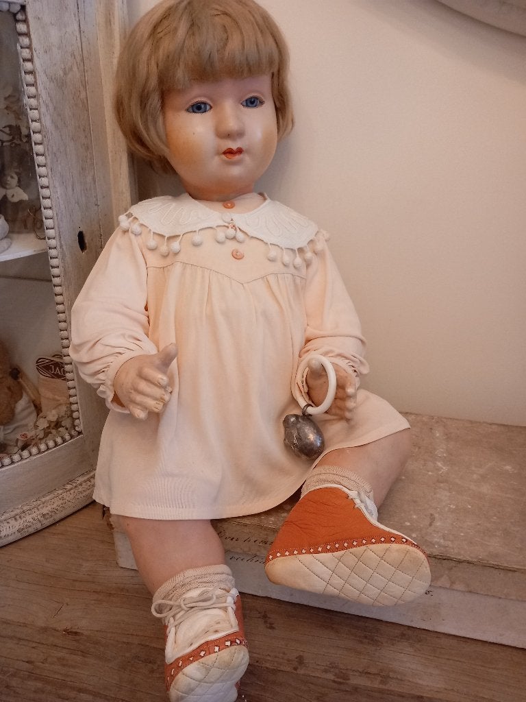 oude Franse leren baby of poppen schoentjes 11 cm., Antiek en Kunst, Ophalen of Verzenden, Kinderen