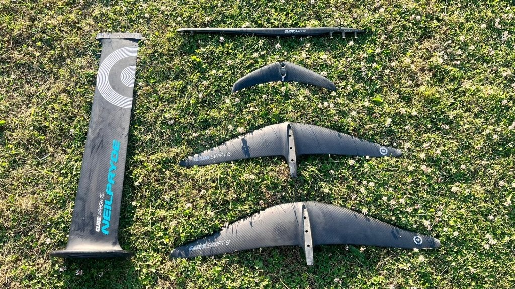 NeilPryde Glide Swift Carbon foilset – compleet, zeer netjes, Ophalen of Verzenden, Zo goed als nieuw, Wingsurf-hydrofoil