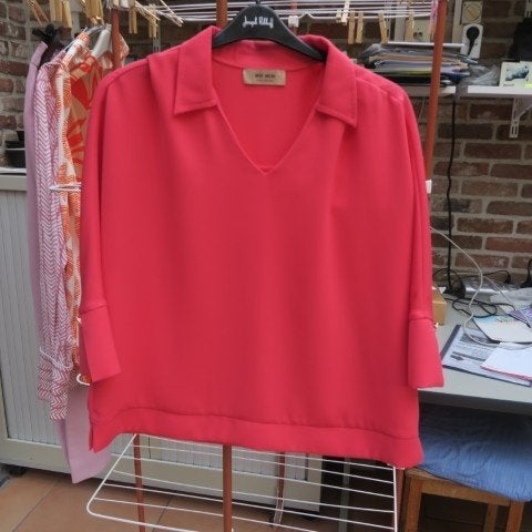 Blouse rood v-hals Mos Mosh mt L (42-44), MOS MOSH, Maat 42/44 (L), Nieuw, Ophalen of Verzenden