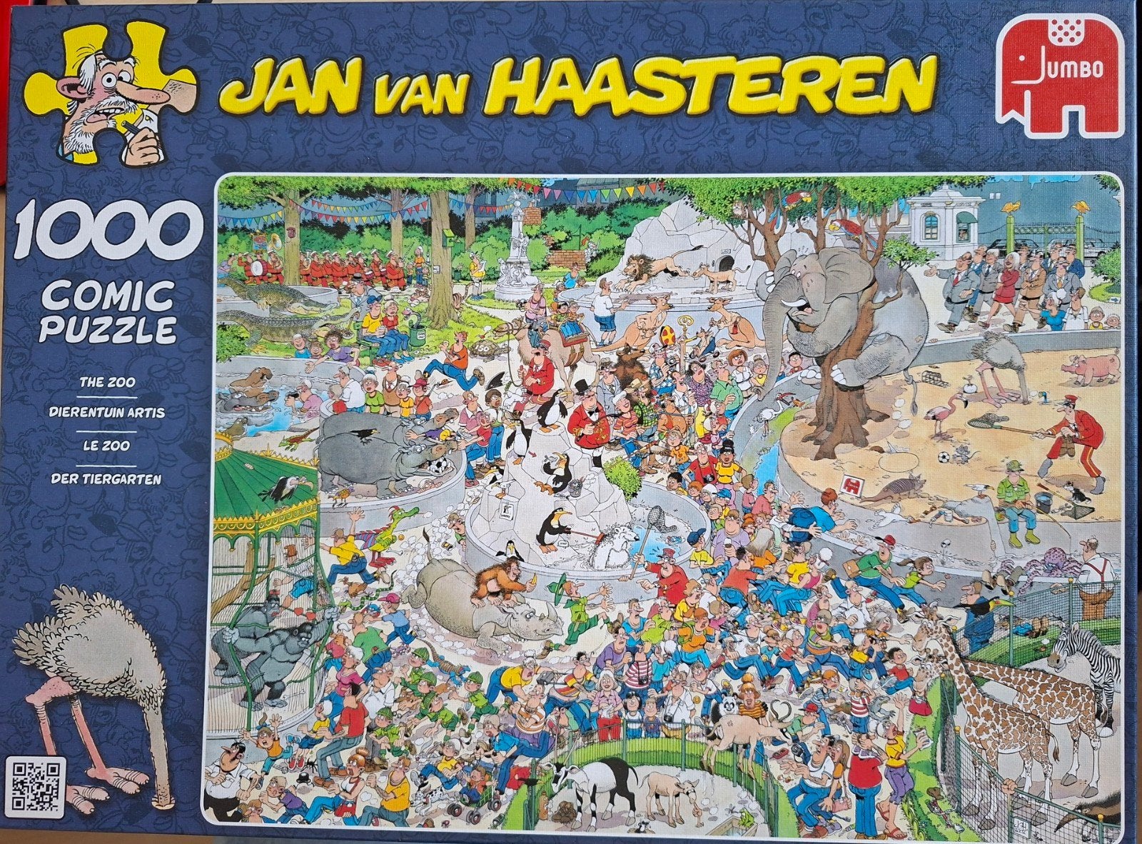 Puzzel Jan van Haasteren 1000 Dierentuin Artis, Ophalen of Verzenden, 500 t/m 1500 stukjes, Zo goed als nieuw