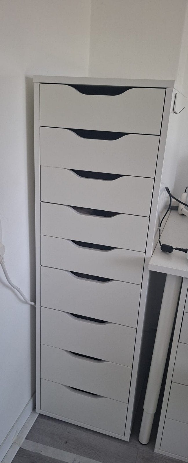 IKEA Alex ladeblok met 9 lades - wit, Ophalen, Overige materialen, Minder dan 50 cm, Gebruikt