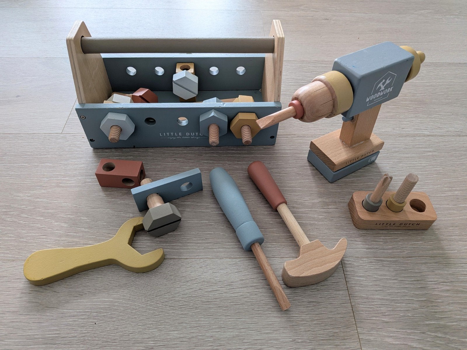 Little Dutch houten gereedschapskist met boormachine, Kinderen en Baby's, Ophalen of Verzenden, Gebruikt, Overige typen